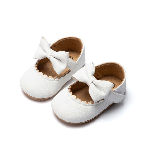 Infant Toddler Shoes Bowknot Non-slip First Walkers Pu Leather Baby Casual Mary Janes