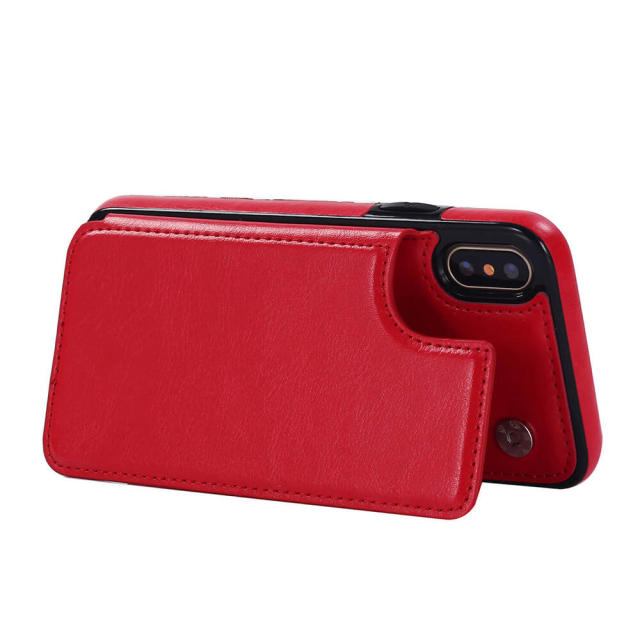 Wallet Case with Card Holder for iPhone 13 - PU Leather Kickstand Card Slots Case Double Magnetic Clasp Shockproof Cover