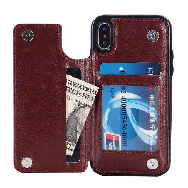 Wallet Case with Card Holder for iPhone 13 - PU Leather Kickstand Card Slots Case Double Magnetic Clasp Shockproof Cover