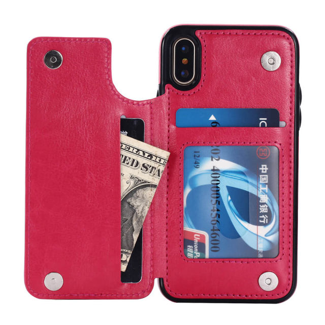 Wallet Case with Card Holder for iPhone 13 - PU Leather Kickstand Card Slots Case Double Magnetic Clasp Shockproof Cover