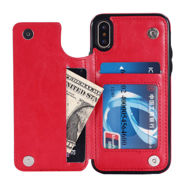 Wallet Case with Card Holder for iPhone 13 - PU Leather Kickstand Card Slots Case Double Magnetic Clasp Shockproof Cover