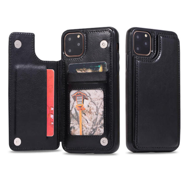 Wallet Case with Card Holder for iPhone 13 - PU Leather Kickstand Card Slots Case Double Magnetic Clasp Shockproof Cover