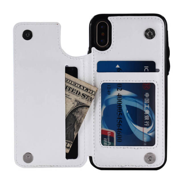 Wallet Case with Card Holder for iPhone 13 - PU Leather Kickstand Card Slots Case Double Magnetic Clasp Shockproof Cover