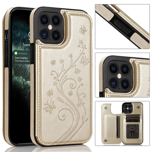 OOVOV Case for iPhone X-Wallet Case with PU Leather Card Pockets Back Flip Cover for iPhone Xs with Kickstand