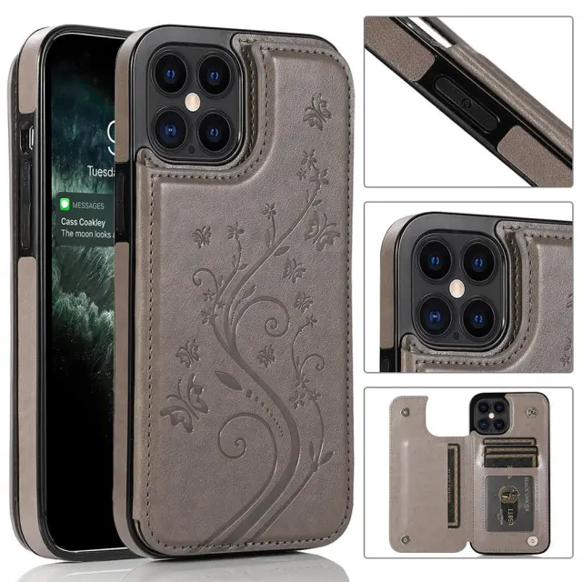 OOVOV Case for iPhone X-Wallet Case with PU Leather Card Pockets Back Flip Cover for iPhone Xs with Kickstand