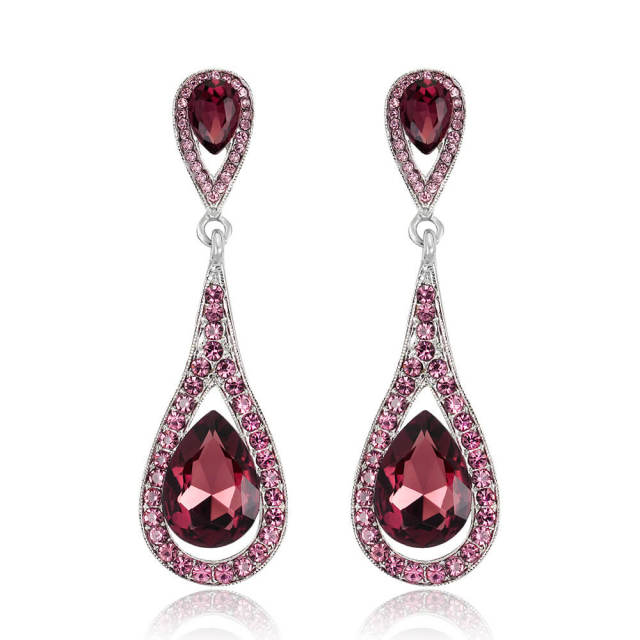 Womens Wedding Bridal Earrings for Brides Bridesmaids Teardrop Cubic Zirconia Drop Dangle Earrings for Party Prom