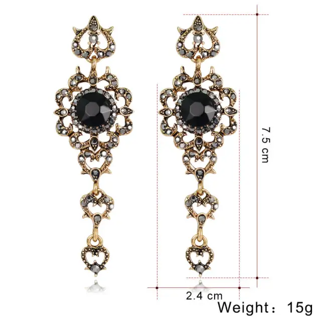 Vintage Earrings Gold Plated Cubic Zirconia Dangle Drop Earrings for Women Party Prom Holiday