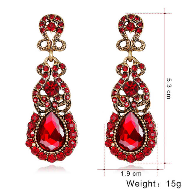 Classic Drop Dangle Earrings for Womens Retro Cubic Zirconia Party Prom Diamond Jewelry