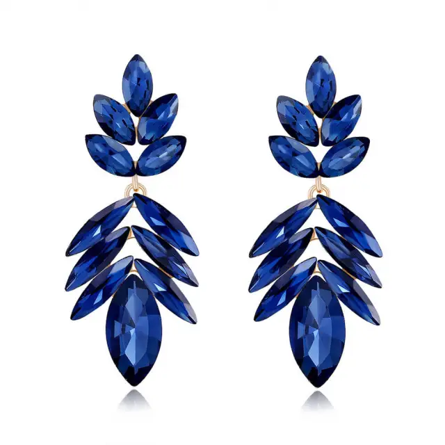 Fashion Bridal Earrings Leaf Plant Rhinestone Earring Fashion Jewelry For Women