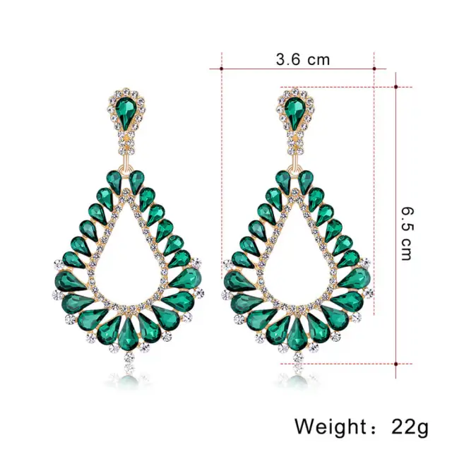 Bridal Earrings Jewelry Luxury Hollow Drop Dangle Earrings With Rhinestones For Women Banquet Party Jewelry