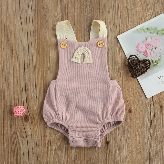 0-18M Newborn Baby Boy Girl Summer Ribbed Romper Sleeveless Playsuit