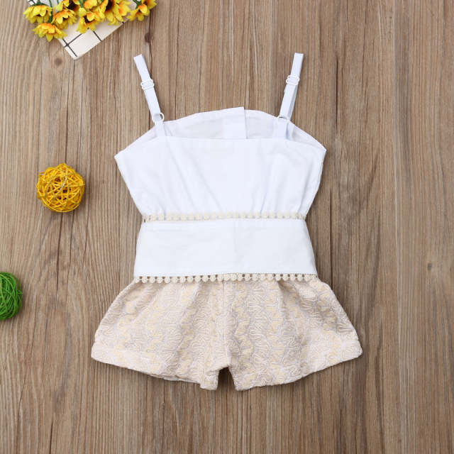 Summer Clothes 1-4 Years Toddler Baby Girl Lace Sling Bowknot Rompers