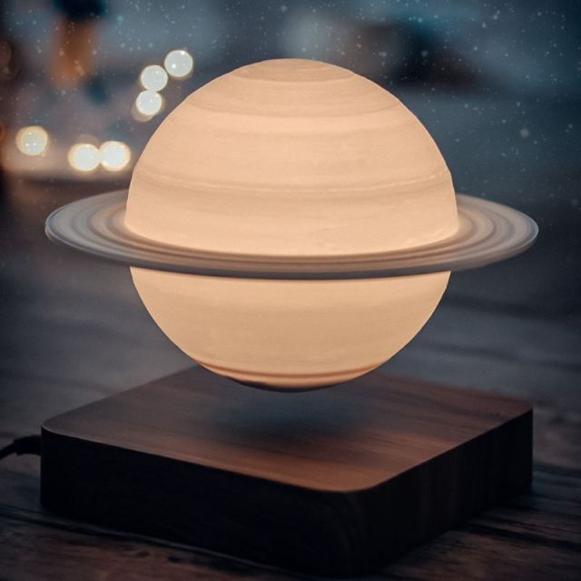 3D Magnetic Levitating Saturn Moon Lamp Night Light 3 Colors Rotating Wireless LED Floating Lamp For Beedroom Novelty Gifts Christmas