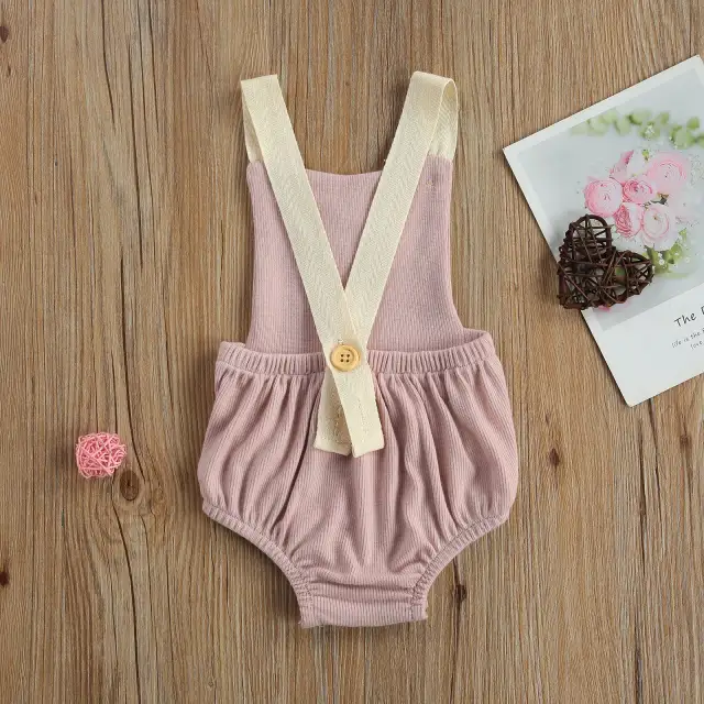 0-18M Newborn Baby Boy Girl Summer Ribbed Romper Sleeveless Playsuit