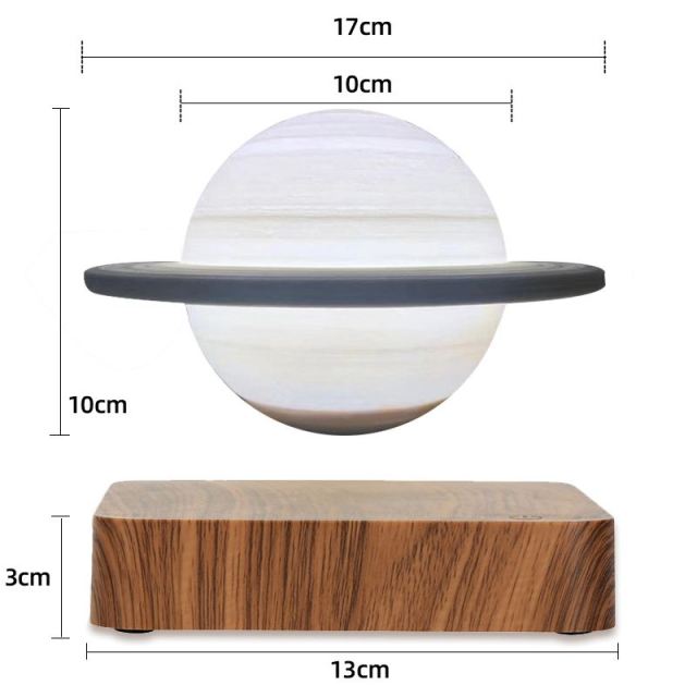 3D Magnetic Levitating Saturn Moon Lamp Night Light 3 Colors Rotating Wireless LED Floating Lamp For Beedroom Novelty Gifts Christmas