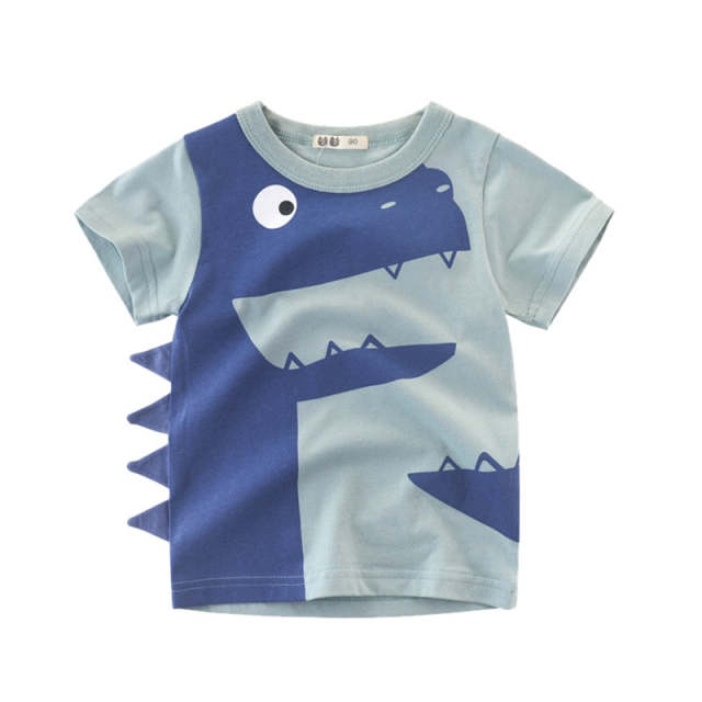 Baby Boys Summer T-Shirts Kids Toddler Cartoon Dinosaur Print Cotton Tee