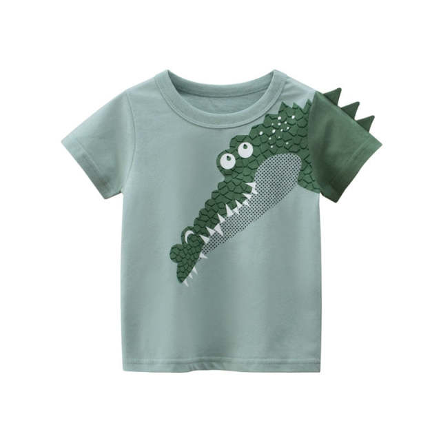 Baby Boys Summer T-Shirts Kids Toddler Cartoon Dinosaur Print Cotton Tee