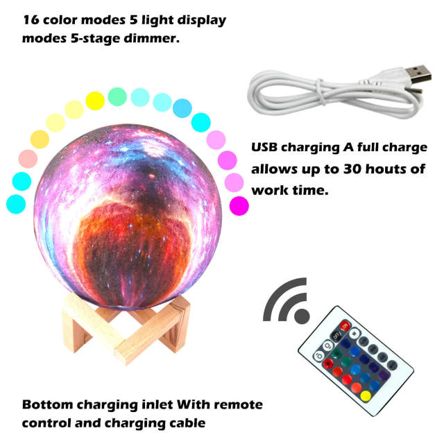 Moon Lamp - 16 Colors LED 3D Galaxy Lamp Moon Light - Remote &amp; Touch Control Star Lamp Moon Night Light Gifts for Girls Boys Kids Birthday