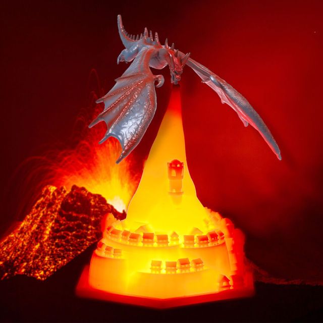 3D Printed Night Light - LED Dynamic Balance Dragon Table Light Gift for Boys Girls Kids Room Breathing Light with USB Rechargeable