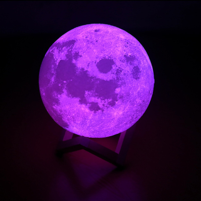 Moon Lamp 16 Colors 3D Printed Moon Light Remote &amp; Touch Control USB Rechargeable Creative Gift for Kids and Girls