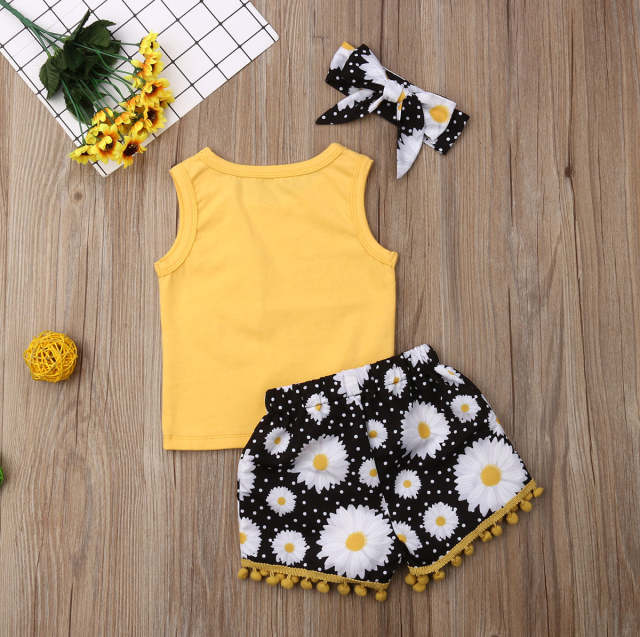 1-5 Years Toddler Kids Baby Girls Summer Clothing Set Floral Tops T-Shirt Short Pants Outfit Clothes Summer