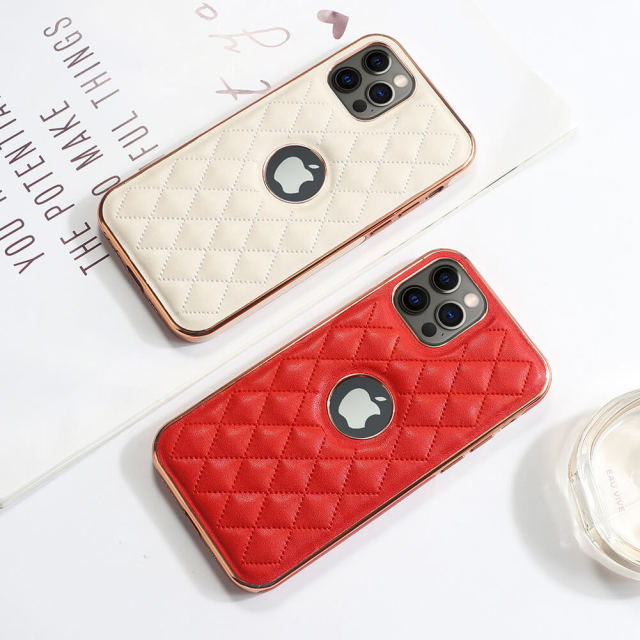 Phone Case For iPhone 12 Diamond quilted pattern Leather Phone Cover For iPhone 11 Apple iPhone 13