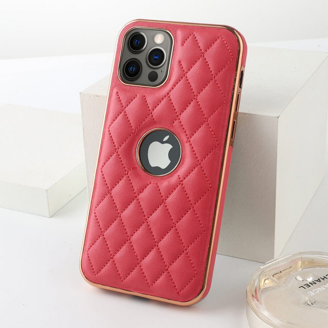 Phone Case For iPhone 12 Diamond quilted pattern Leather Phone Cover For iPhone 11 Apple iPhone 13