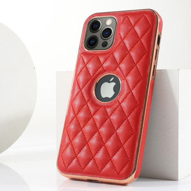 Phone Case For iPhone 12 Diamond quilted pattern Leather Phone Cover For iPhone 11 Apple iPhone 13