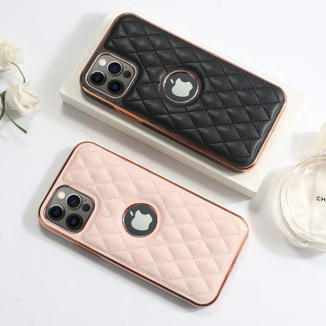 Phone Case For iPhone 12 Diamond quilted pattern Leather Phone Cover For iPhone 11 Apple iPhone 13