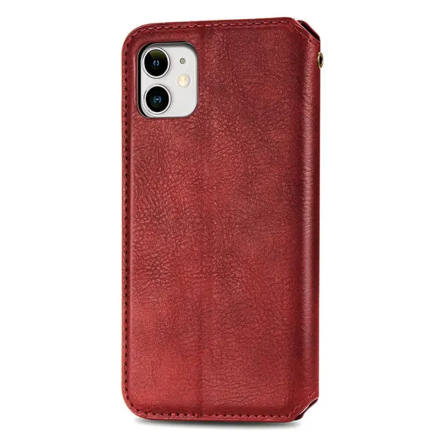 Case for iPhone 13 Pro Wallet Case - PU Leather Magnetic Case and Card Holder - Flip Folio Back Cover Cell Phone Case - Kickstand Shockproof Leather Case for iPhone 12