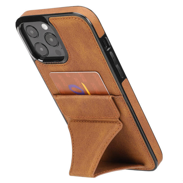 Compatible iPhone 13 Leather Wristband Phone Case with Credit Card Holder PU Leather Stand Card Slot Case for iPhone 13 Pro Max