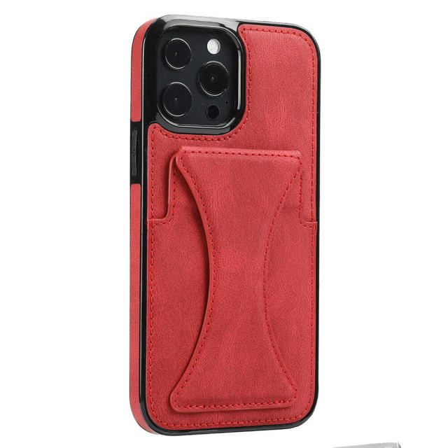 Compatible iPhone 13 Leather Wristband Phone Case with Credit Card Holder PU Leather Stand Card Slot Case for iPhone 13 Pro Max