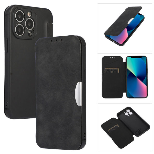 Case for iPhone 12/12 Pro TPU Leather Flip Magnetic Cover with Card Slot Kickstand Shockproof Case Compatible with iPhone 13