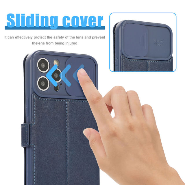 Case for iPhone 13 Case Magnetic PU Leather Stand Flip Cover with TPU Shockproof Interior Case and Card Slot Folio Case Compatible with iPhone 12