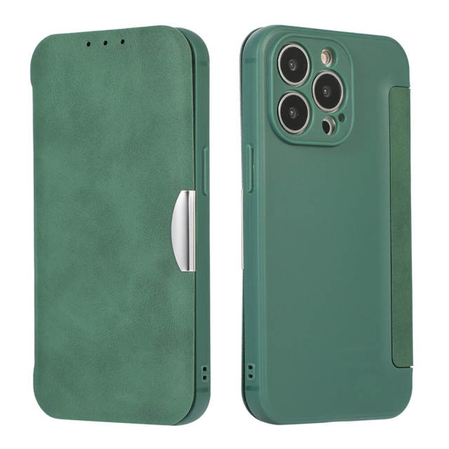 Case for iPhone 12/12 Pro TPU Leather Flip Magnetic Cover with Card Slot Kickstand Shockproof Case Compatible with iPhone 13