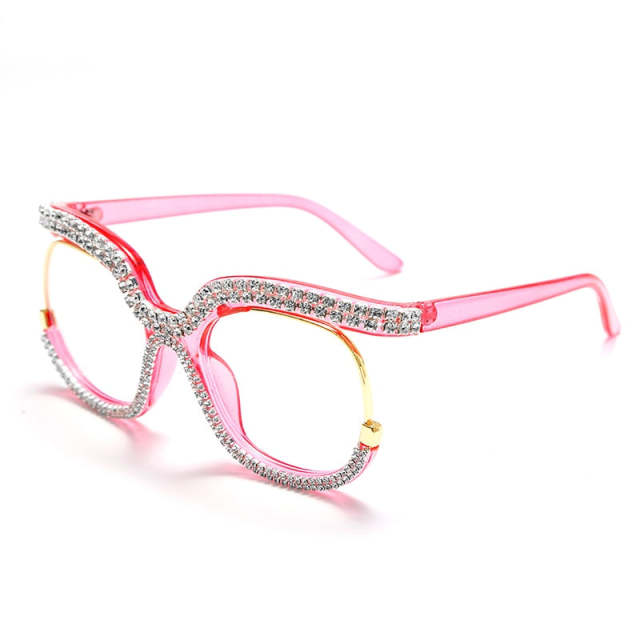 Diamond Sunglasses Retro Square Frames Men Women UV400 Eyeglasses Fashion Eyewear