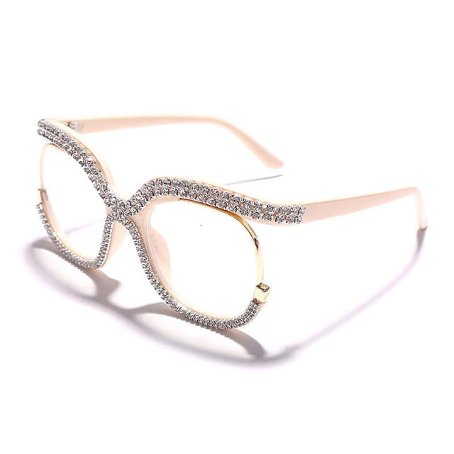 Diamond Sunglasses Retro Square Frames Men Women UV400 Eyeglasses Fashion Eyewear