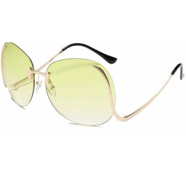 Oversized Rimless Sunglasses Women Vintage Square Sun Glasses Shades Female Big Frames Eyeglasses UV400