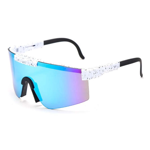 Sunglasses For Men/Women UV400 Flat Top Goggle Mirrored Lens Windproof Sport Non Polarized  Eyewear