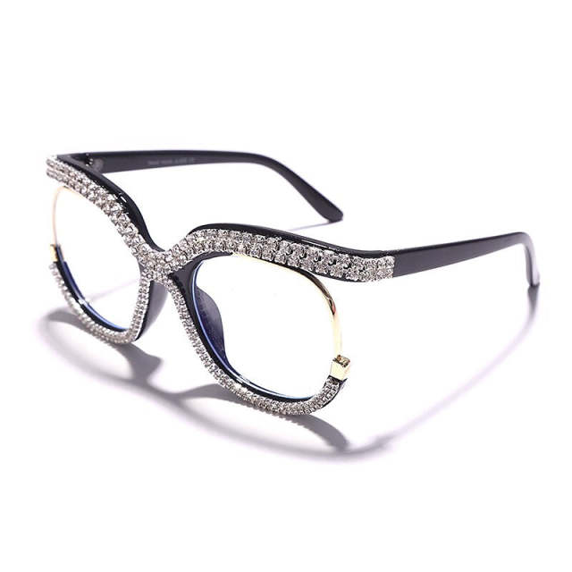 Diamond Sunglasses Retro Square Frames Men Women UV400 Eyeglasses Fashion Eyewear