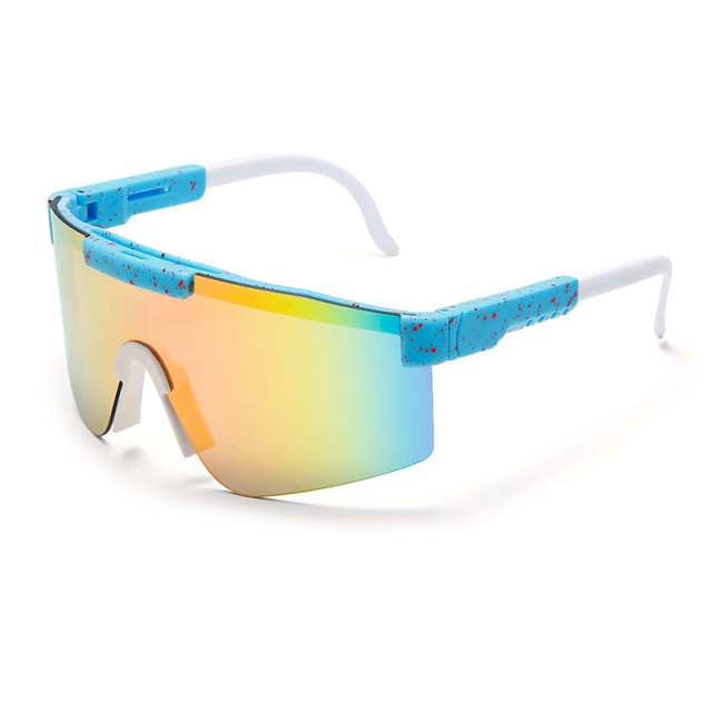 Sunglasses For Men/Women UV400 Flat Top Goggle Mirrored Lens Windproof Sport Non Polarized  Eyewear