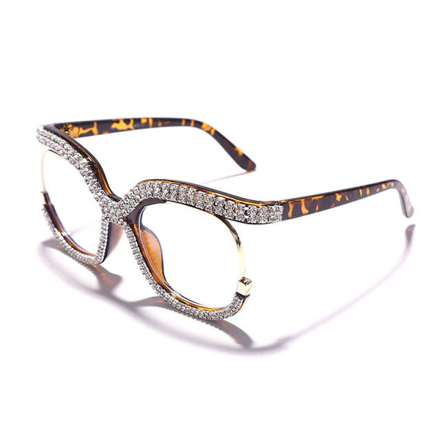 Diamond Sunglasses Retro Square Frames Men Women UV400 Eyeglasses Fashion Eyewear