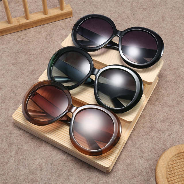 Women Fashion Round Sunglasses Vintage Oversized Framed Mirror Shades Eyewear UV400