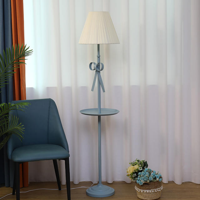 Floor Lamp with End Table,Creative Bowknot Floor Lamps for Princess Room Bedroom Bedside Standing Light