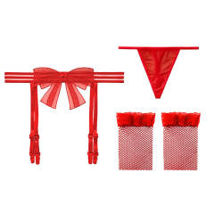 red+fishnet stockings