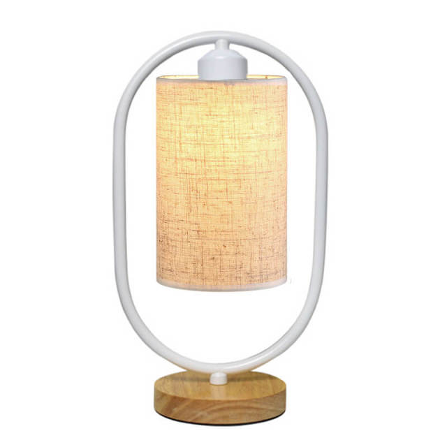 Bedside Lamp,Simple Table Lamps Modern Nightstand Lamps with Fabric Shade and Wood Base for Bedroom Living Room Office Dorm