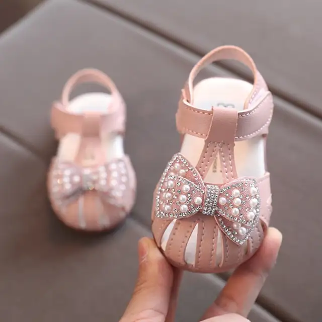 Summer Baby Girls Shoes Children Princess Bow Casual Leather Sandals