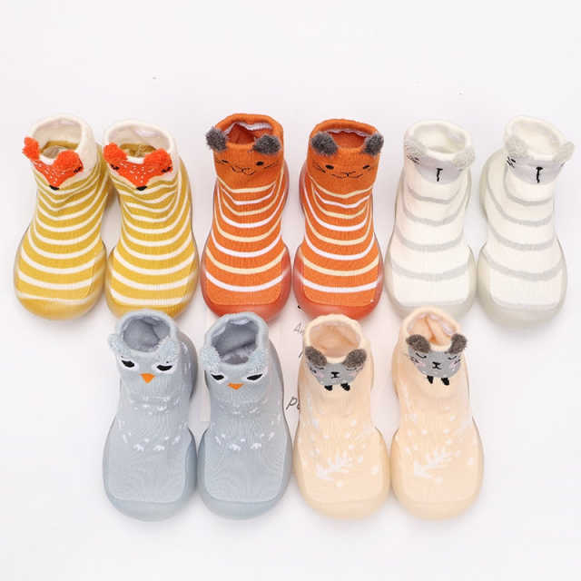 Baby Sock Shoes Spring Autumn Style Baby First Walkers Non-slip Rubber Shoes