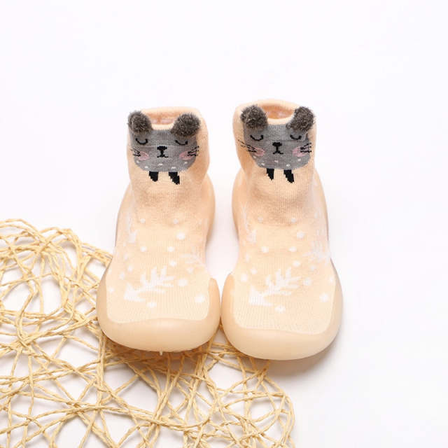 Baby Sock Shoes Spring Autumn Style Baby First Walkers Non-slip Rubber Shoes