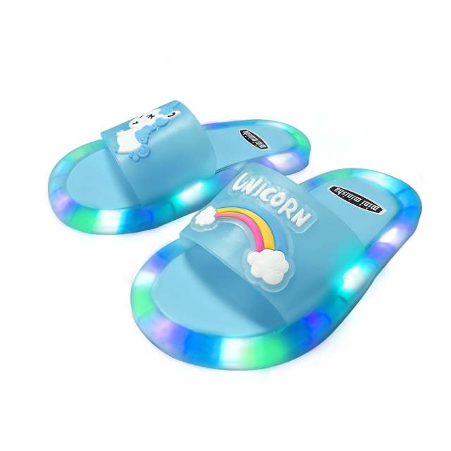 Light Up Slippers Children Unicorn LED Shoes Sandals for Toddler Girl Boys